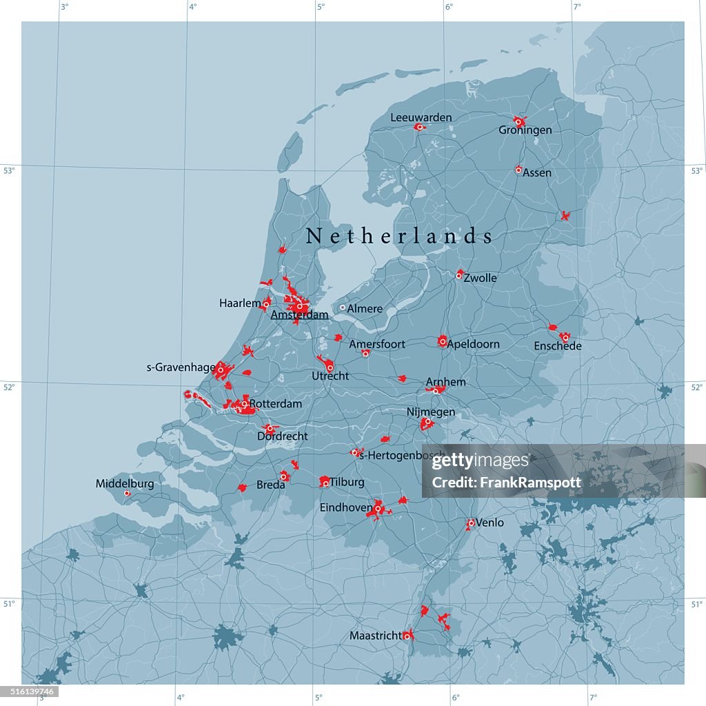 Netherlands Vector Road Map