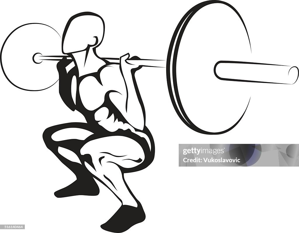 Squat Vector Image Weightlifting Squat Vector Illustration High-Res Vector Graphic - Getty ...