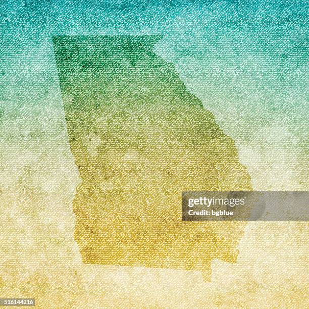 georgia map on grunge canvas background - atlanta georgia country stock illustrations