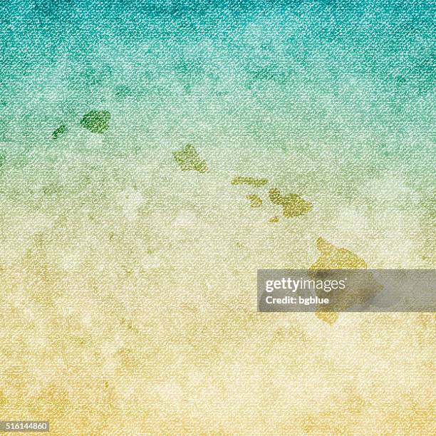 hawaii map on grunge canvas background - honolulu stock illustrations
