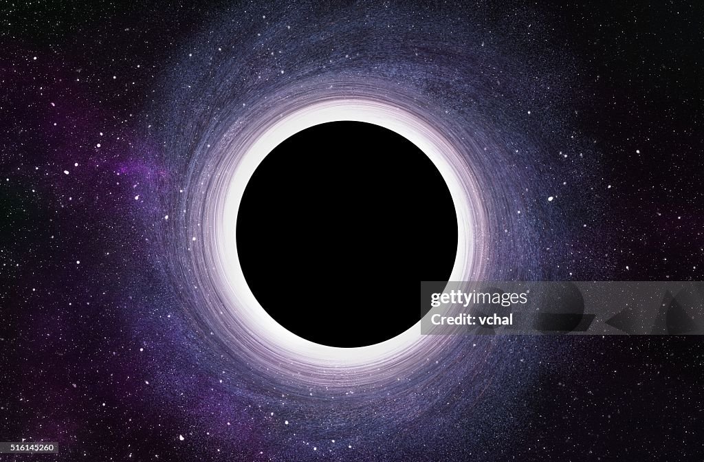 Black Hole at Center of Galaxy - 3D Digital Illustration