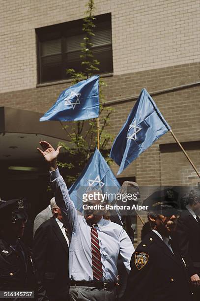 New York Mayor Ed Koch at a demonstration for the rights of Jews in the Soviet Union, on a 'Solidarity Sunday For Soviet Jewry', New York City, 6th...