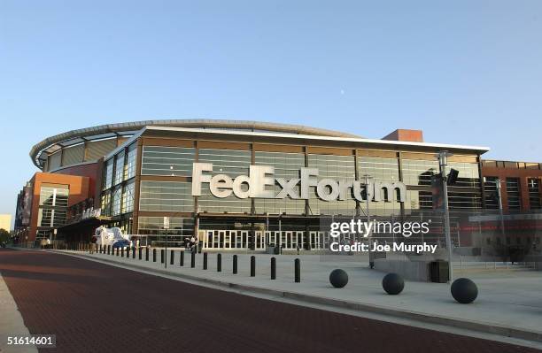 General view of FedEx Forum during the preseason game between the Milwaukee Bucks and the Memphis Grizzlies on October 21, 2004 in Memphis,...