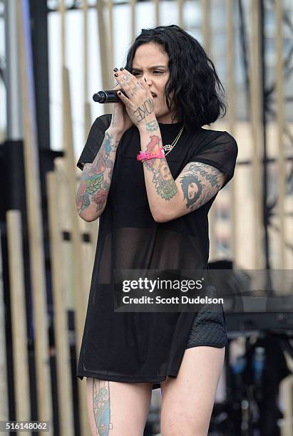 Singer Kehlani performs onstage during the mtvU Woodie Festival on March 16, 2016 in Austin, Texas.