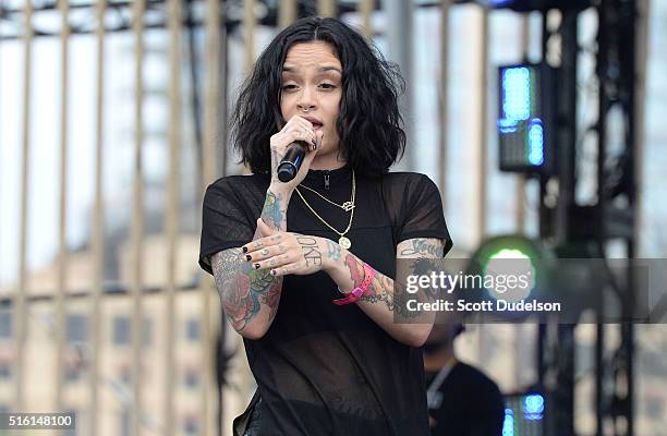 Singer Kehlani performs onstage during the mtvU Woodie Festival on March 16, 2016 in Austin, Texas.