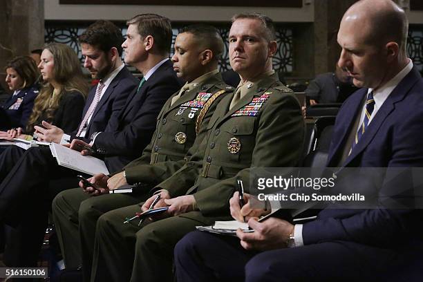 Support staff for Chairman of the Joint Chiefs of Staff Gen. Joseph Dunford Jr., Defense Secretary Ashton Carter and U.S. Defense...