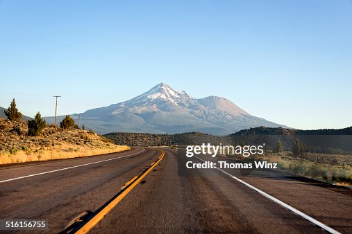 Highway and Mount Shasta Highway and Mount Shasta