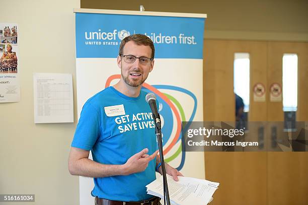 Managing Director Southeast Region Fund Jeremy Cole speaks at UNICEF Kid Power Event at Charles R. Drew Charter School on March 17, 2016 in Atlanta,...