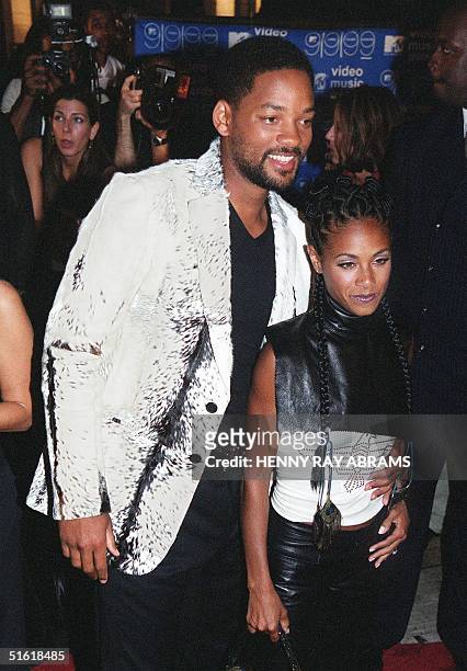 Entertainer Will Smith and his wife actress Jada Pinkett arrive for the MTV Video Music Awards at the Metropolitan Opera House at Lincoln Center in...