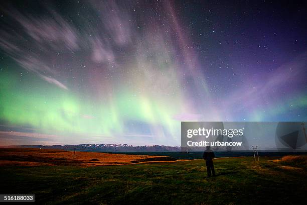 aurora borealis 眺め - フーサヴィーク ストックフォトと画像