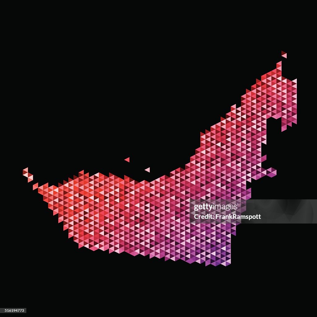 Triangle Pattern Uae United Arab Emirates Map Triangle Pattern Orange High-Res Vector ...