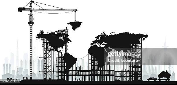 making a new world - world map silhouette stock illustrations