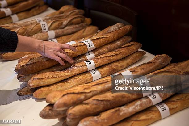 Award to the best French Parisian baguette "Tradition" at the Chamber of Artisanal Craft, Bakery and Pastry on March 17, 2016 in Paris, France. The...
