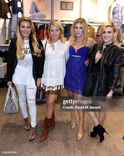 Georgia Koulousou, Lydia Bright, Ashley James and Ashley Roberts at the launch of The Edit, Matalan's new SS16 collection on March 17, 2016 in...