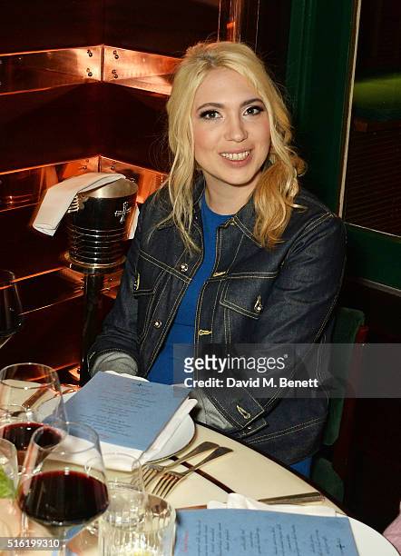 Camille Seydoux attends a dinner hosted by Roger Vivier to celebrate the Prismick Denim collection by Camille Seydoux at Casa Cruz on March 17, 2016...