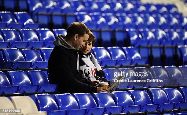 Spurs fans look on prior to the UEFA Europa League round of 16, second leg match between Tottenham Hotspur and Borussia Dortmund at White Hart Lane...