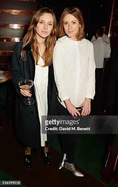 Valentine Fillol-Cordier and Caroline Lever attend a dinner hosted by Roger Vivier to celebrate the Prismick Denim collection by Camille Seydoux at...