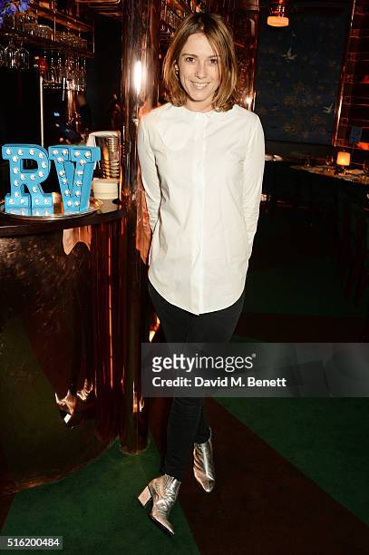 Caroline Lever attends a dinner hosted by Roger Vivier to celebrate the Prismick Denim collection by Camille Seydoux at Casa Cruz on March 17, 2016...