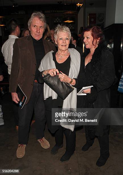 David Mills, Dame Judi Dench and Finty Williams attend the press night after party for the Kenneth Branagh Theatre Company's production of "The...