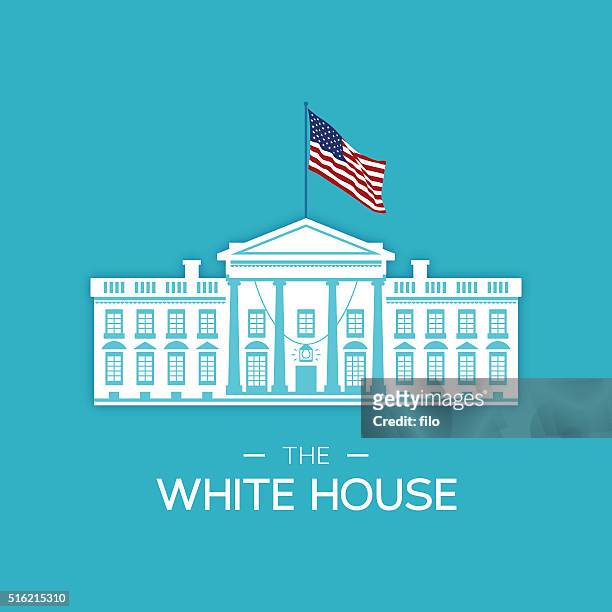 the white house - waving gesture stock illustrations