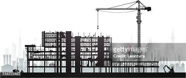 baugerüst - crane construction machinery stock-grafiken, -clipart, -cartoons und -symbole