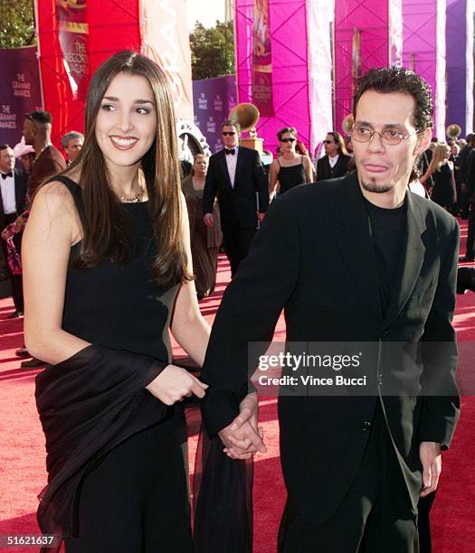 Latin singer Marc Anthony from Puerto Rico and Veronica arrive at the 41st Annual Grammy Awards in Los Angeles 24 February. Anthony won for Best...