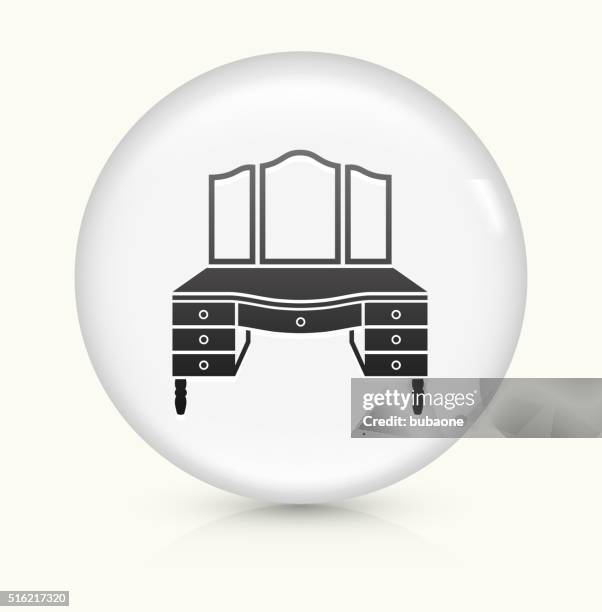 vanity set icon on white round vector button - dressing table stock illustrations