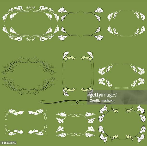 calla lily frames - calla lily stock illustrations