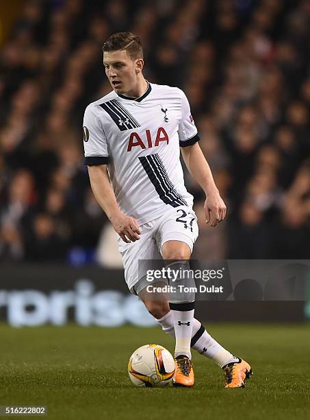 Kevin Wimmer of Tottenham Hotspur in action during the UEFA Europa League Round of 16 Second Leg match between Tottenham Hotspur and Borussia...