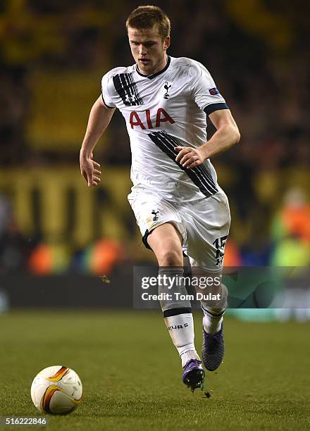 Eric Dier of Tottenham Hotspur in action during the UEFA Europa League Round of 16 Second Leg match between Tottenham Hotspur and Borussia Dortmund...