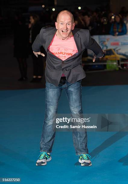 Eddie "The Eagle" Edwards arrives for the European premiere of 'Eddie The Eagle' at Odeon Leicester Square on March 17, 2016 in London, England.