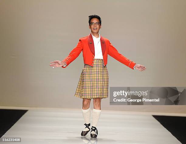 Designer Farley Chatto presents his 2016 collection during Toronto Fashion Week Fall 2016 at David Pecaut Square on March 17, 2016 in Toronto, Canada.