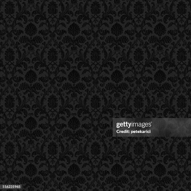 high resolution patterned wallpaper - dark floral pattern stock illustrations