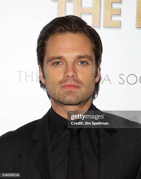Actor Sebastian Stan attends The Cinema Society & SELF host a screening of Sony Pictures Classics' "The Bronze" at Metrograph on March 17, 2016 in...