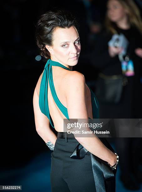 Ania Sowinski arrives for the European premiere of 'Eddie The Eagle' at Odeon Leicester Square on March 17, 2016 in London, England.