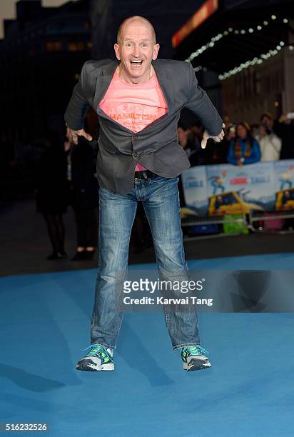 Eddie 'The Eagle' Edwards arrives for the European premiere of 'Eddie The Eagle' at Odeon Leicester Square on March 17, 2016 in London, England.
