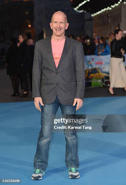 Eddie 'The Eagle' Edwards arrives for the European premiere of 'Eddie The Eagle' at Odeon Leicester Square on March 17, 2016 in London, England.