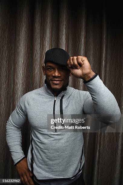 Welterweight contender Hector Lombard poses during the Ultimate Media Day on March 18, 2016 in Brisbane, Australia.