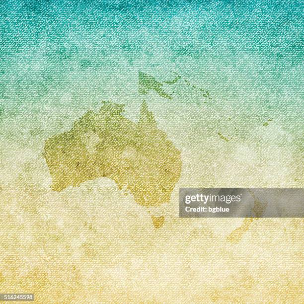 oceania map on grunge canvas background - solomon islands stock illustrations