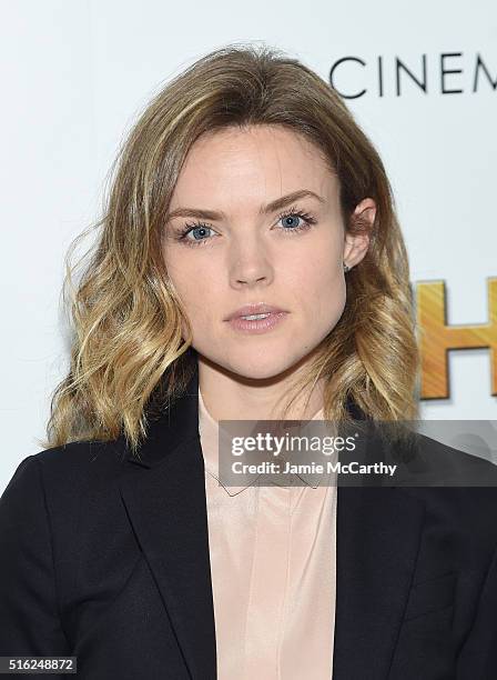 Actress Erin Richards attends a screening of Sony Pictures Classics' "The Bronze" hosted by Cinema Society & SELF at Metrograph on March 17, 2016 in...