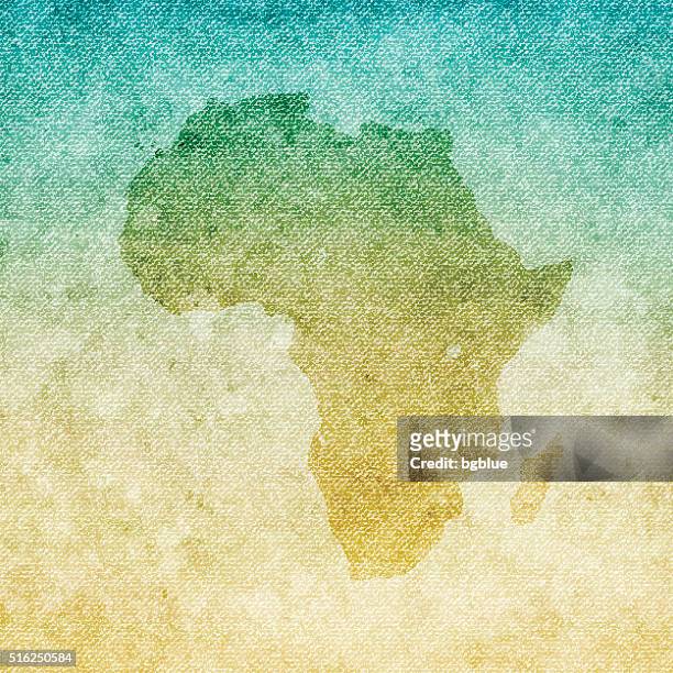 afrika-karte auf grunge-leinwand hintergrund - guinea stock-grafiken, -clipart, -cartoons und -symbole