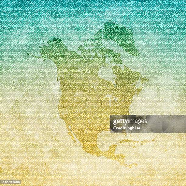 north america map on grunge canvas background - dominica stock illustrations