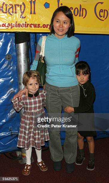 Soon Yi Previn with kids Manzie and Bechet attend the opening night Gala Benefit of the Big Apple Circus at Lincoln Center on October 29, 2004 in New...