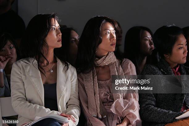 Actresses Ada Tai, and Arlene Tai at the BatOs Daughter Spring 2005 show at the Mercedes-Benz Fashion Week at Smashbox Studios in October 29, 2004...