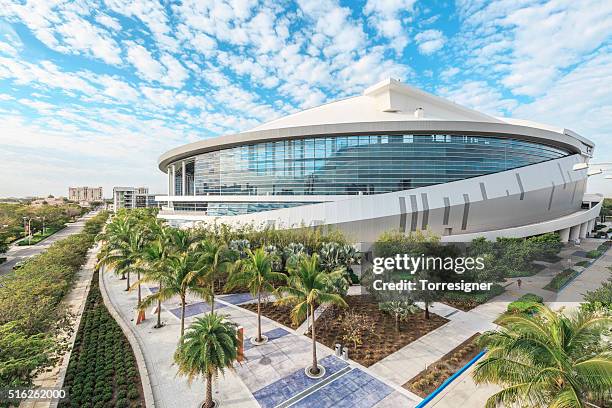 marlins park. miami baseball stadium. - tropical park stadium stock pictures, royalty-free photos & images