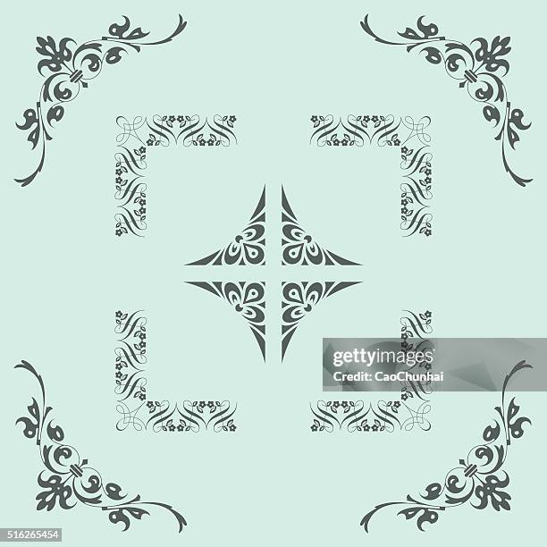 angle decoration - mirror frame stock illustrations