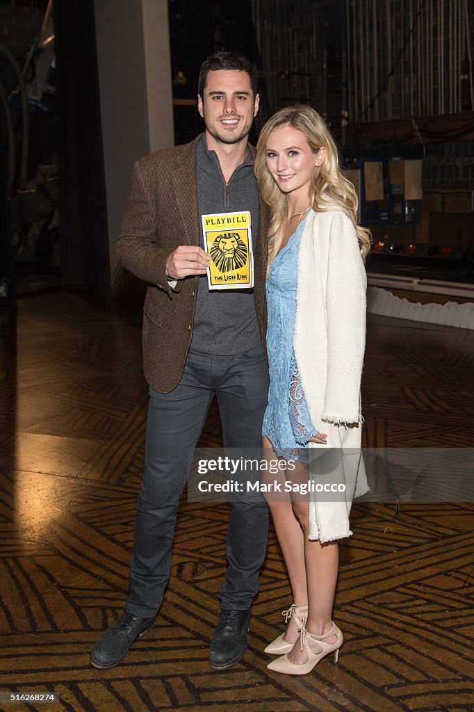 "Bachelor" Ben Higgins And Fiancee Lauren Bushnell Visit "The Lion King" On Broadway