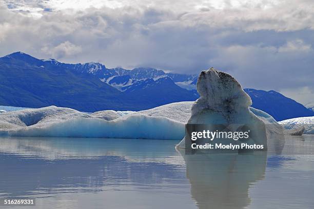 iceberg on the knik river - knik glacier stock pictures, royalty-free photos & images