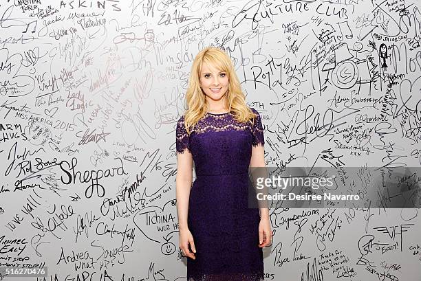 Actress Melissa Rauch discusses the new film 'The Bronze' during AOL Build at AOL Studios In New York on March 17, 2016 in New York City.