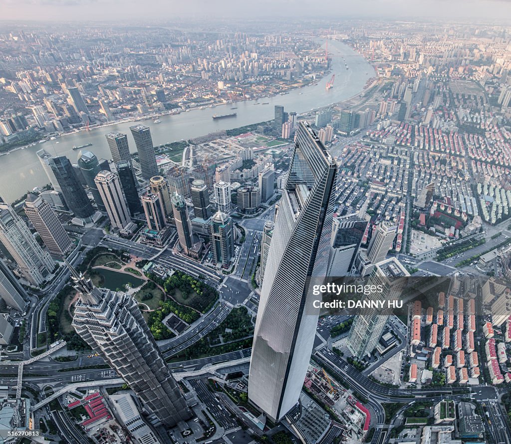 Aerial view of Shanghai